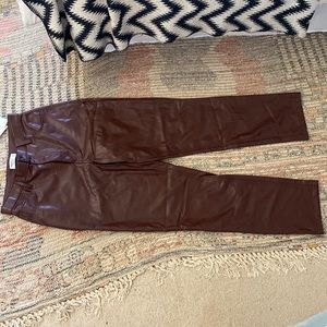 Abercrombie curve love dark brown faux leather pants size 31L